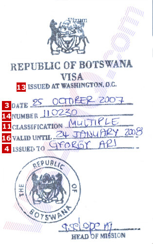 Visa Botswana Visa Botswana