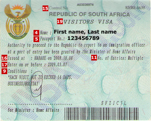 Visa Afrique du Sud Visa Afrique du Sud