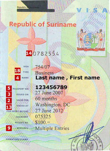 Visa Suriname Visa Suriname